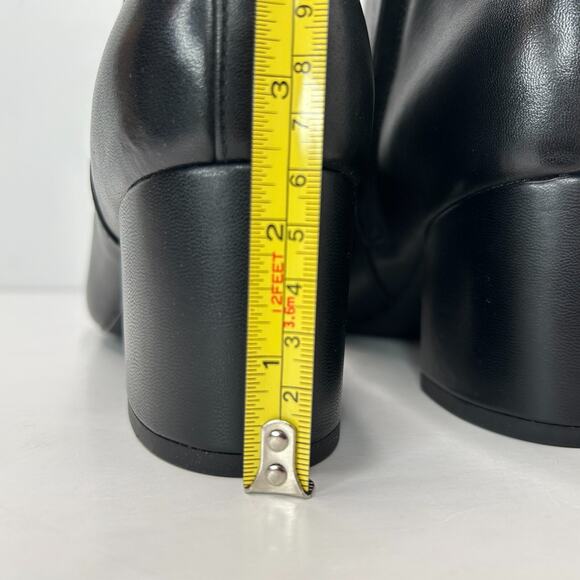 Vionic Sibley Leather Comfort Block Heel Ankle Boot Black Women's 8.5 NWOB FLAW - Picture 6 of 11